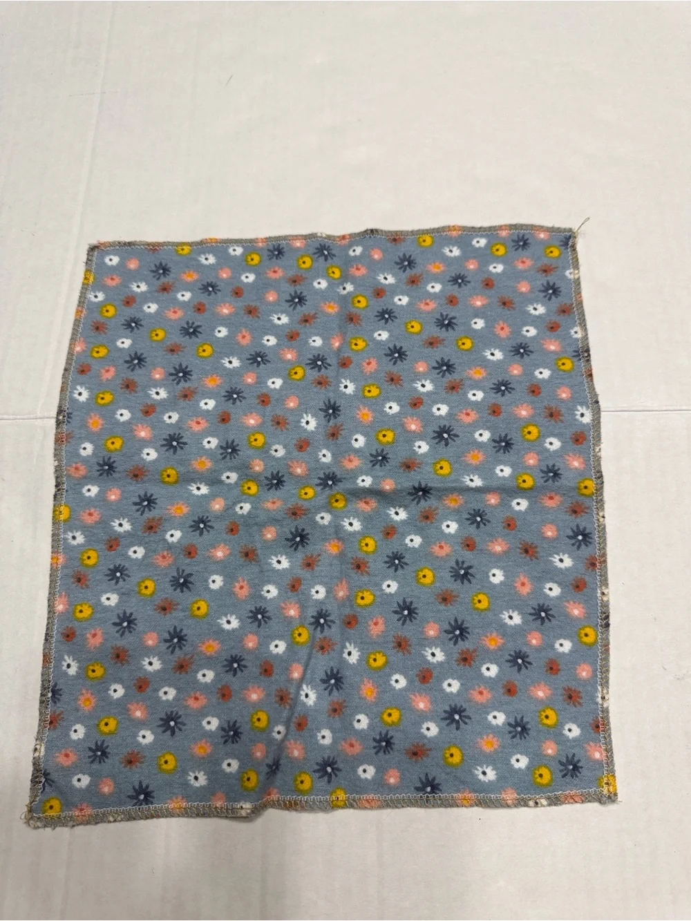 Floral Wash Cloths/Handkerchiefs - Blue Set of 3